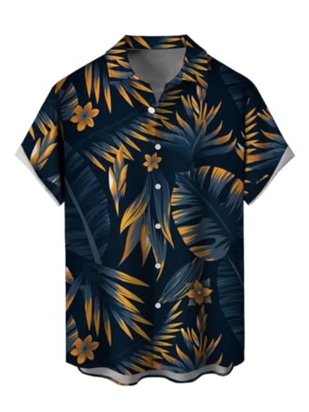 Mens Hawaiian Shirt Short Sleeve Loose Fit Button Down Tropical Beach Shirt